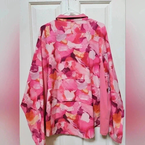 Athleta Women's Run With It Painted Energy Coral Pink Jacket Plus Size 3x - Picture 2 of 3